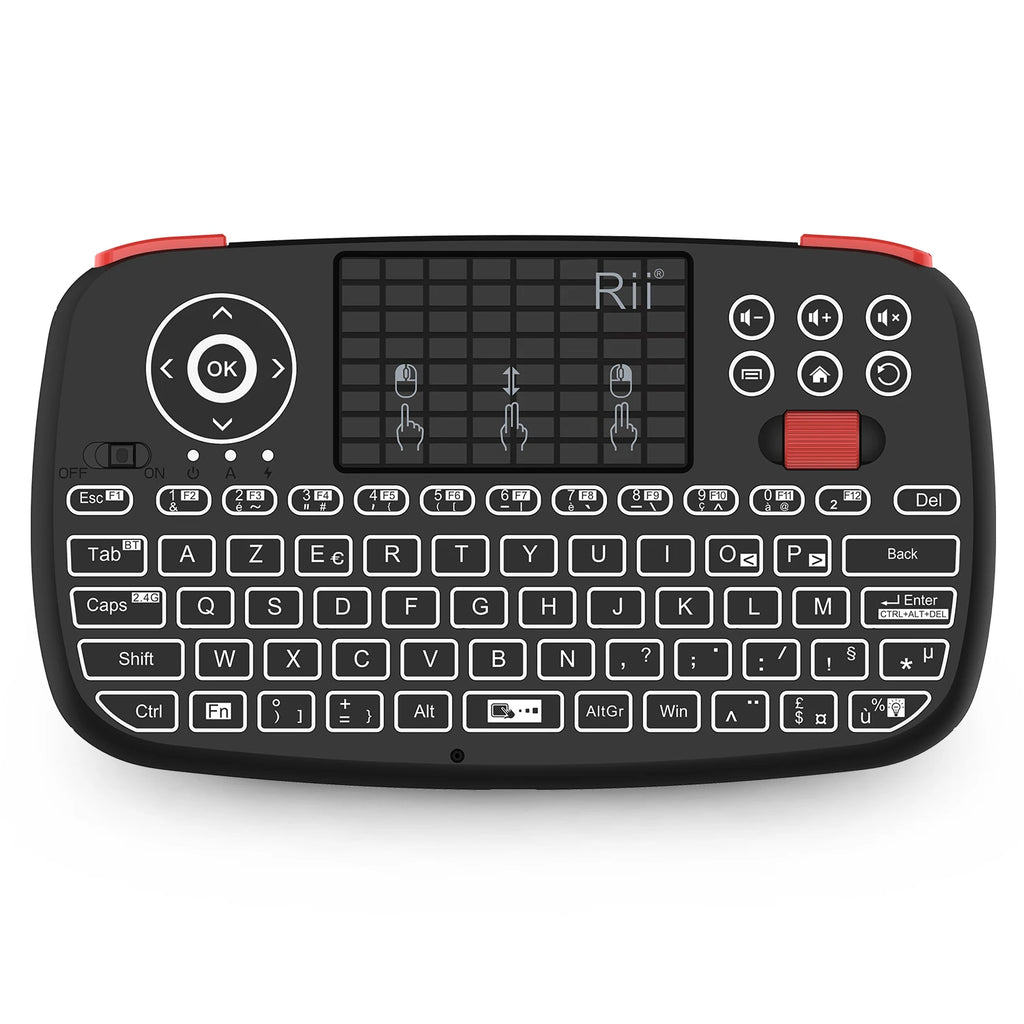 Teclado sem Fio Rii I4 Mini, Bluetooth, Touchpad, 2.4Ghz