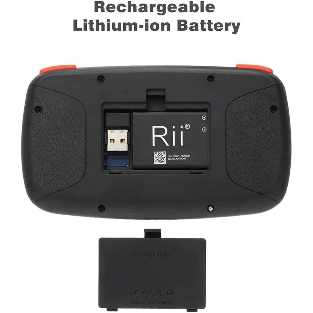 Teclado sem Fio Rii I4 Mini, Bluetooth, Touchpad, 2.4Ghz