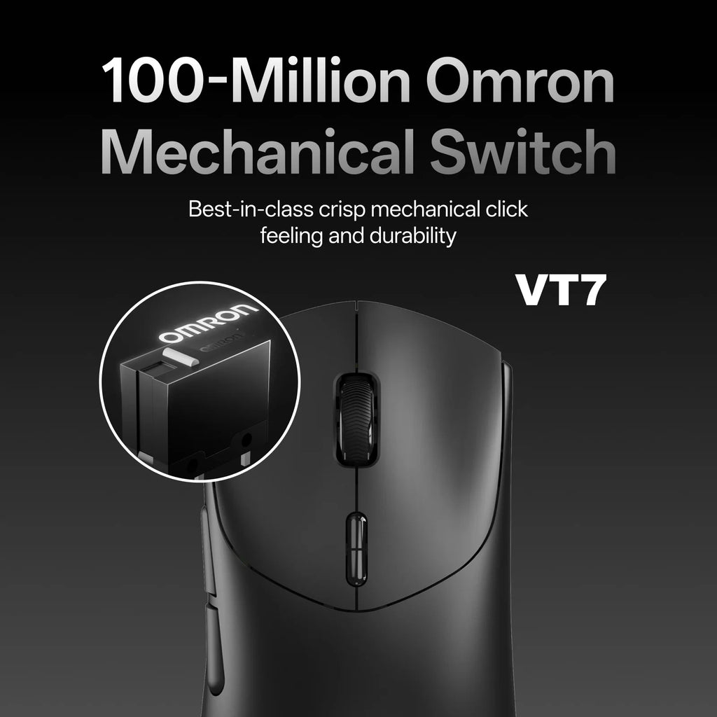 Mouse Gamer Sem Fio Rapoo VT7 MAX / VT7 com Taxa de Polling 8K Real, Leve (53g) e Bateria com Duração de até 750 Horas