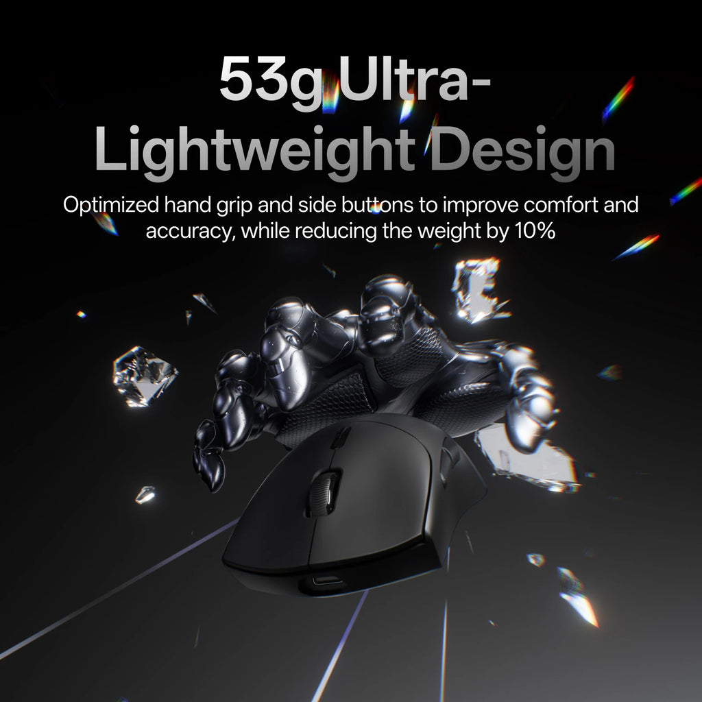 Mouse Gamer Sem Fio Rapoo VT7 MAX / VT7 com Taxa de Polling 8K Real, Leve (53g) e Bateria com Duração de até 750 Horas